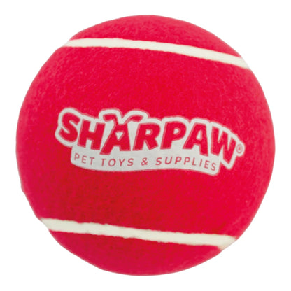 Pelota de tenis de 12 cm color rojo sin sonido, diseñada para un juego interactivo seguro y duradero.