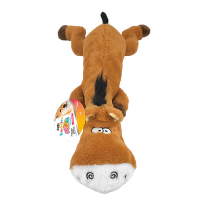Peluche para perro en forma de caballo Mega Buddy de 42 cm , destacando su  suavidad y su cuerpo que permite un fácil agarre para los perritos
