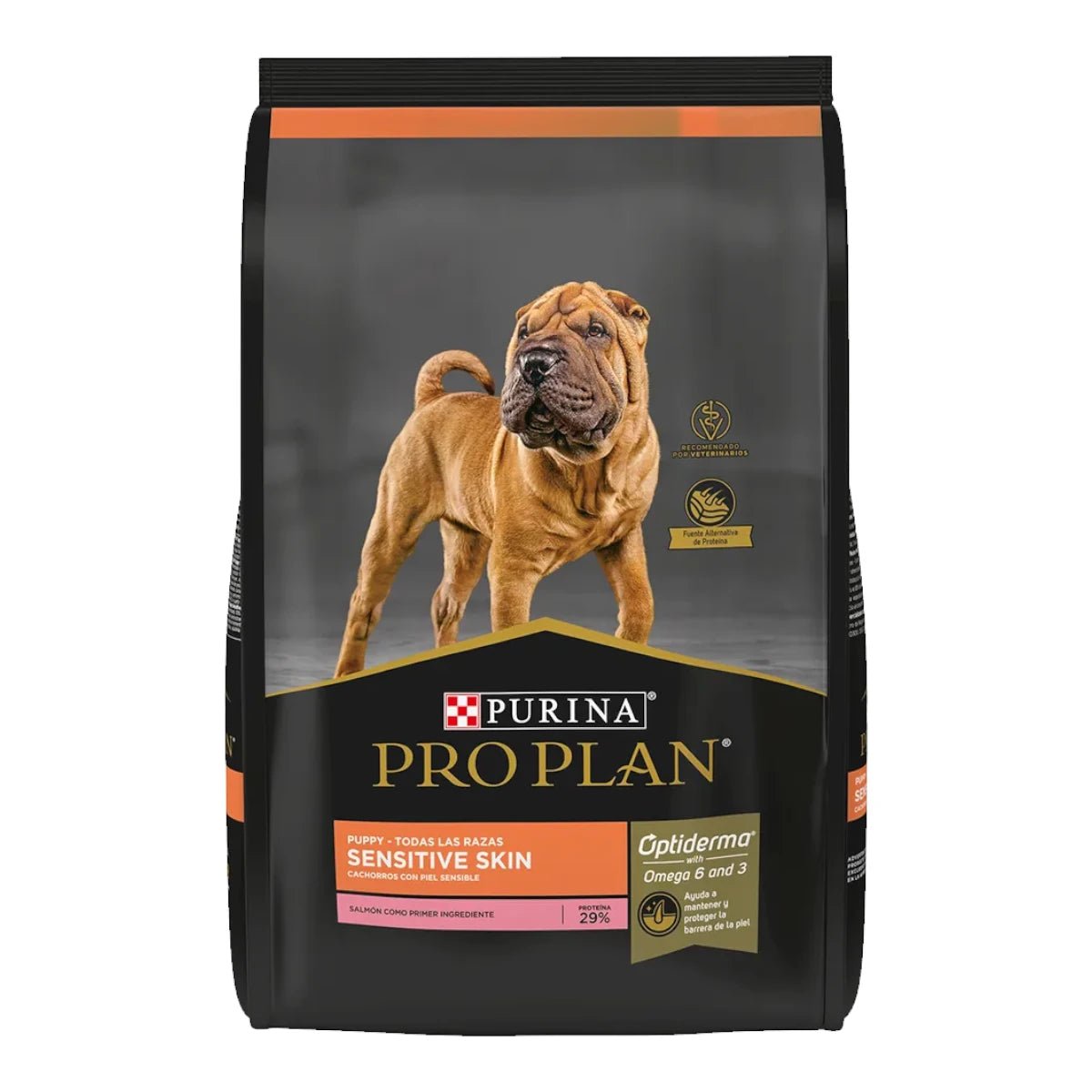 Saco de alimento Pro Plan Puppy Sensitive Digestion y Skin sabor salmón para cachorros disponible en Kamalitas.