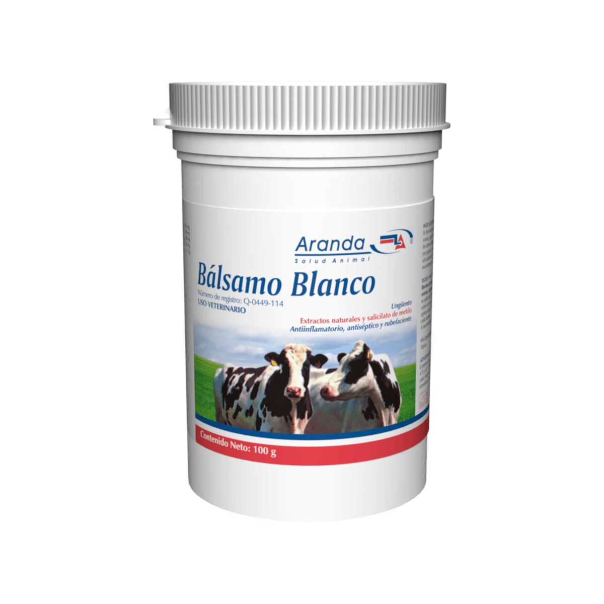 Bálsamo Blanco 100g para uso veterinario – Alivio de inflamaciones y heridas en animales de granja y domésticos