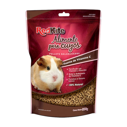 bolsa de alimento RedKite para cuyos de 850 g con pellets naturales de alfalfa, avena y trigo enriquecidos con vitaminas y minerales