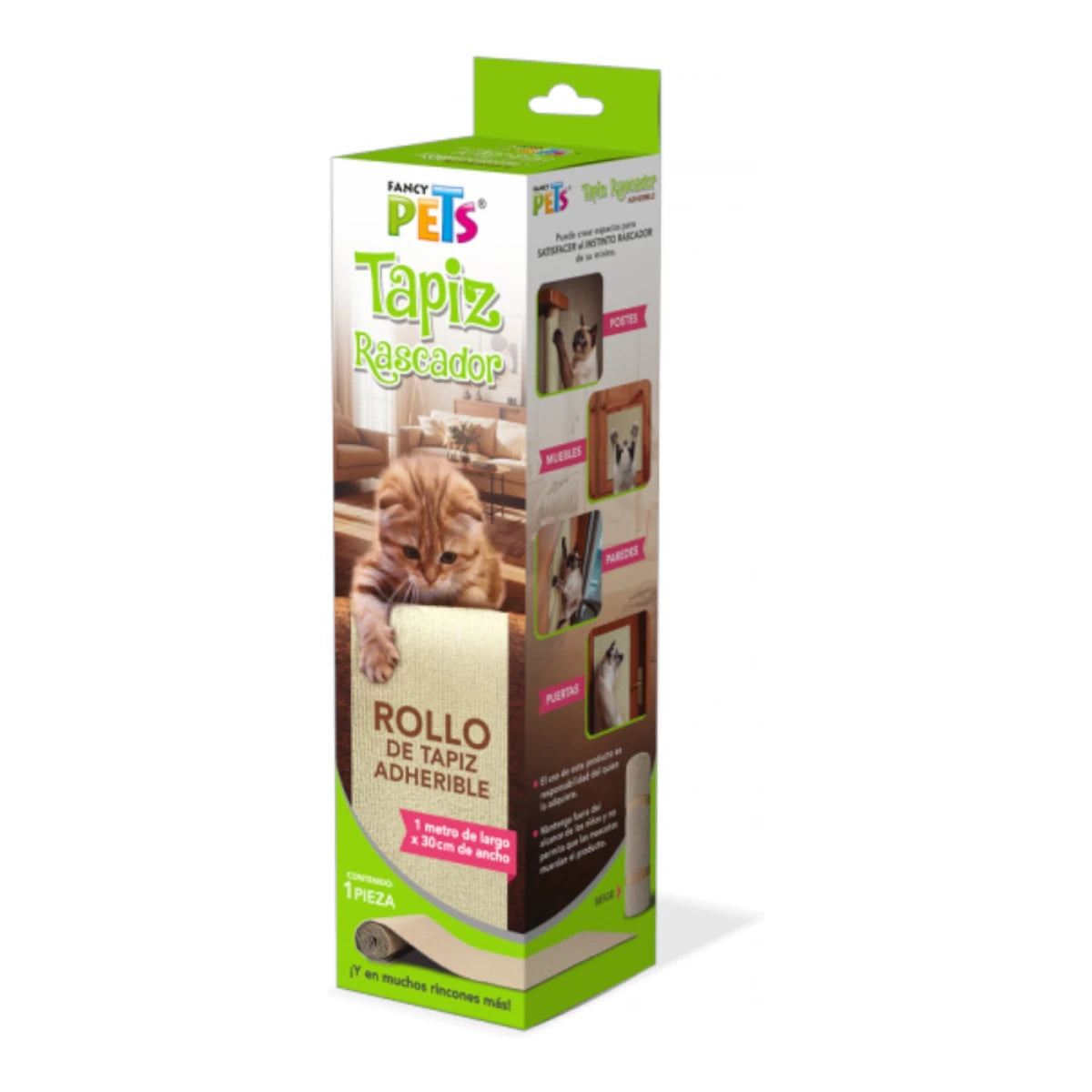 empaque del tapiz rascador adherible para gatos color beige