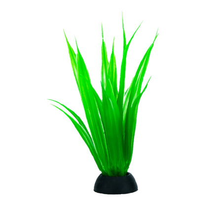 Decoración para pecera tipo césped alto de 7.5cm en color verde brillante, ideal para crear zonas de escondite para peces pequeños.