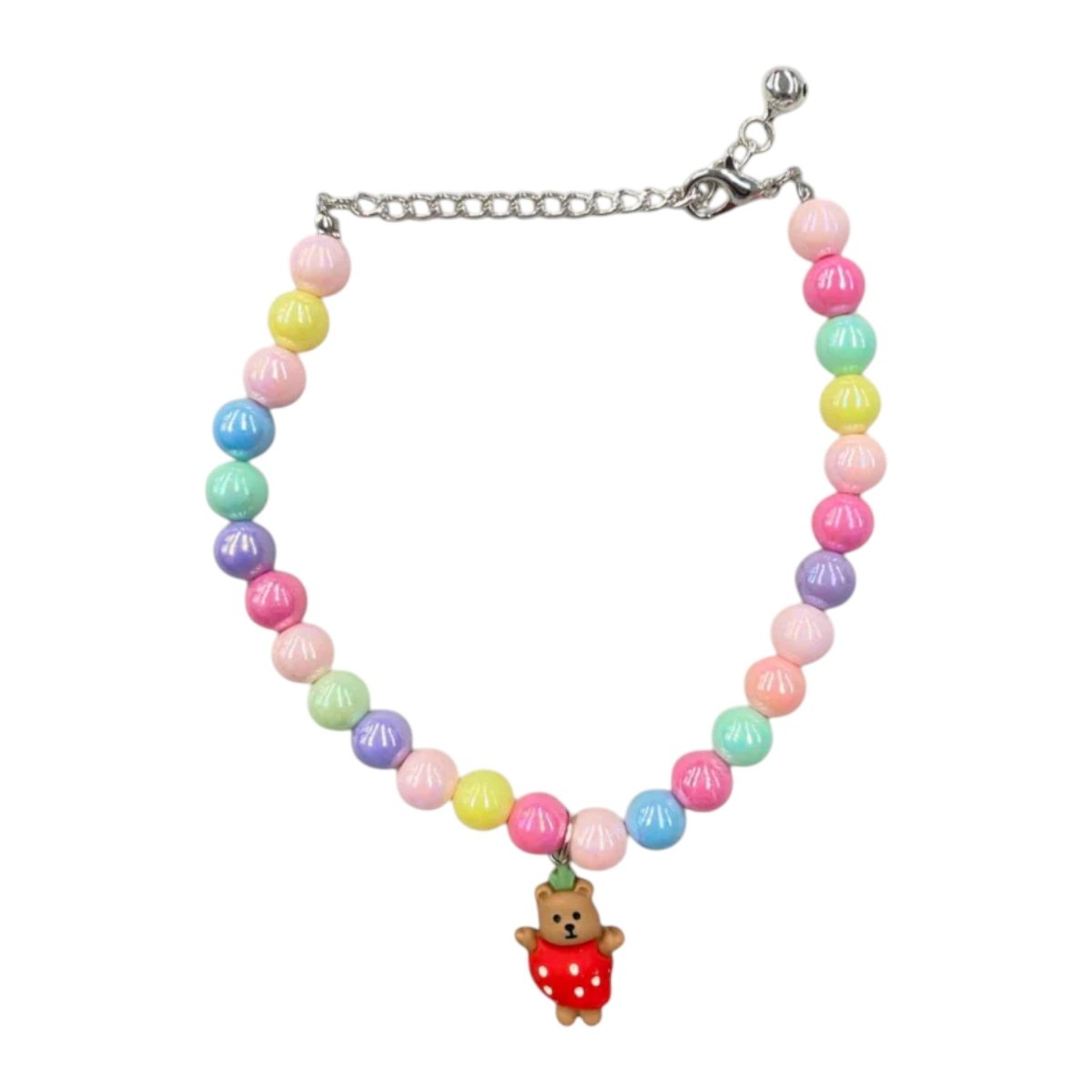 Collar de perlas de colores con dijes
