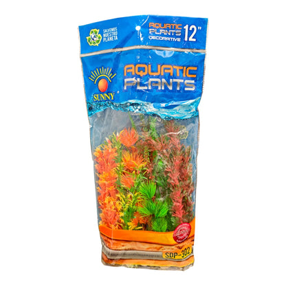 empaque Sunny con set de 6 plantas artificiales decorativas para acuario de 12 pulgadas, modelo SDP-302
