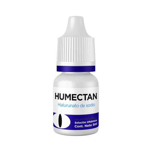 Solución oftálmica Humectan de 5 ml para resequedad ocular en perros, gatos y caballos con hialuronato de sodio