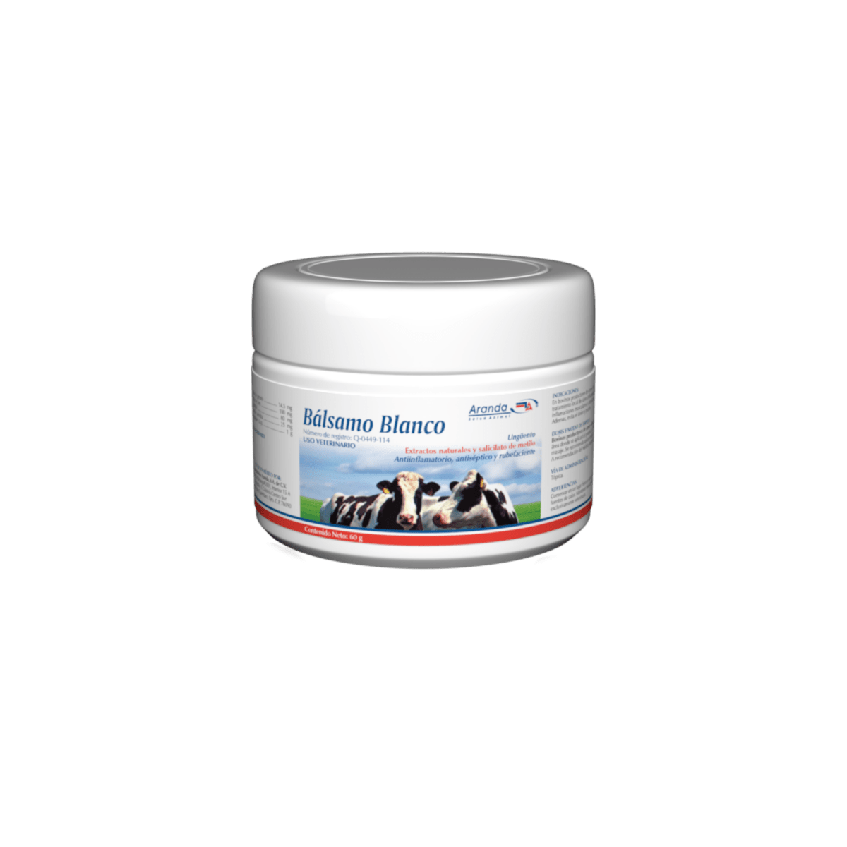 Bálsamo Blanco 60g – Pomada para torceduras, esguinces y reumatismo en perros, gatos y animales pequeños