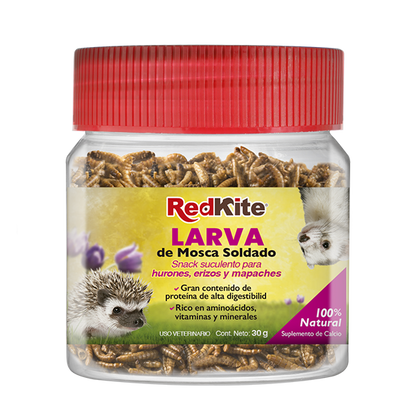 Snack de Larva de Mosca Soldado Redkite 30g para Pequeños Mamíferos
