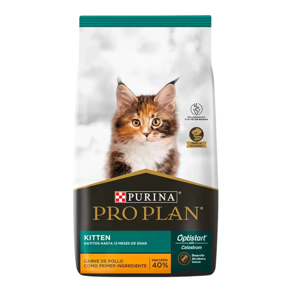 Bolsa de alimento Pro Plan para gatitos sabor pollo con tecnología Optistart y proteína de pollo, ideal para gatitos hasta 12 meses.