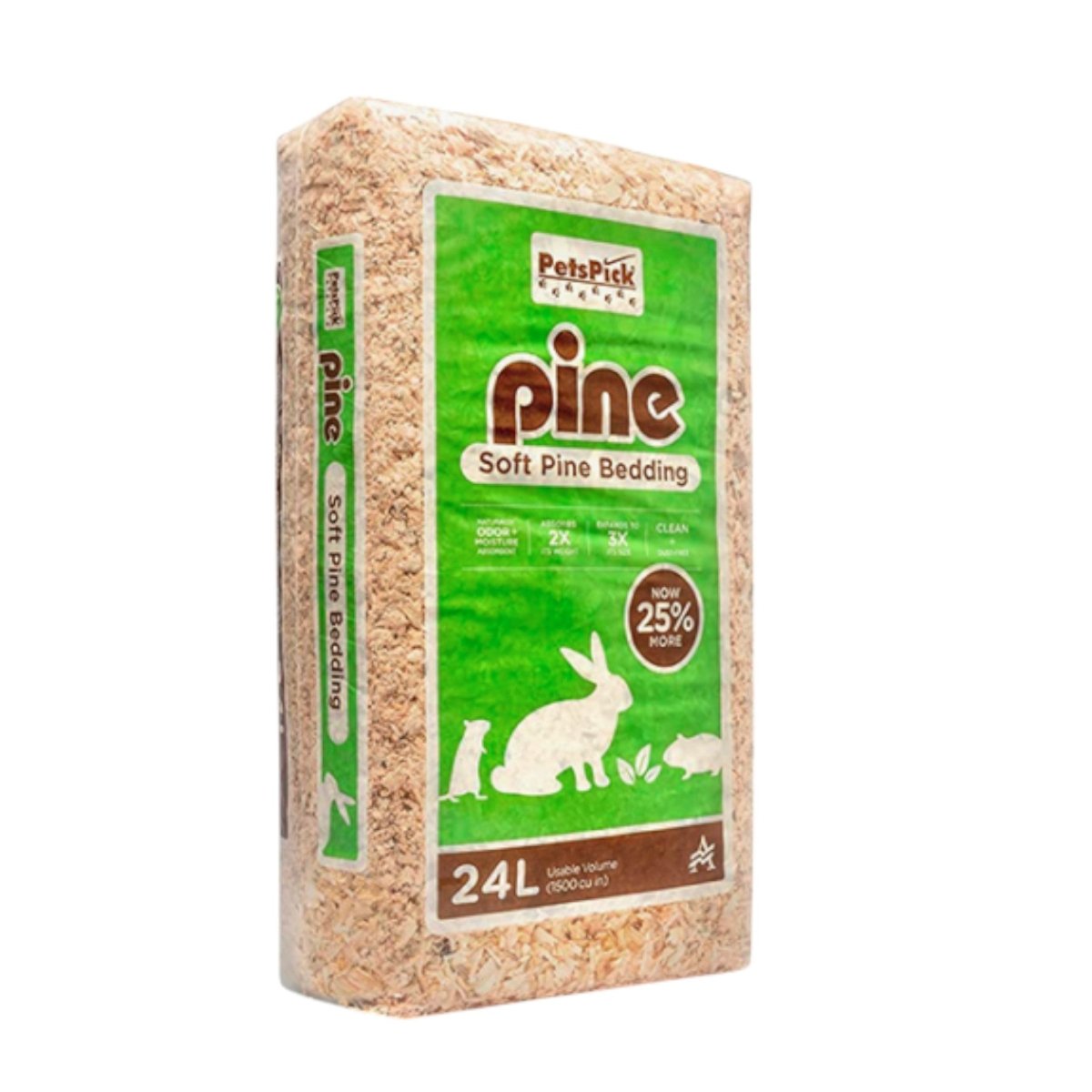 Empaque de sustrato de pino Über Pine de 24L, ideal para roedores y mamíferos pequeños