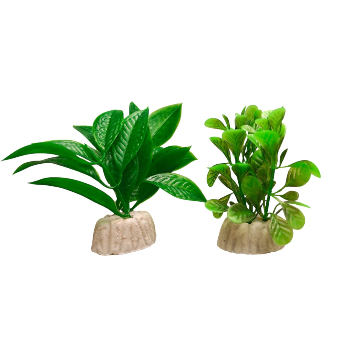 plantas artificiales decorativas verdes para acuario de 2 pulgadas con base firme, ideales para acuarios pequeños