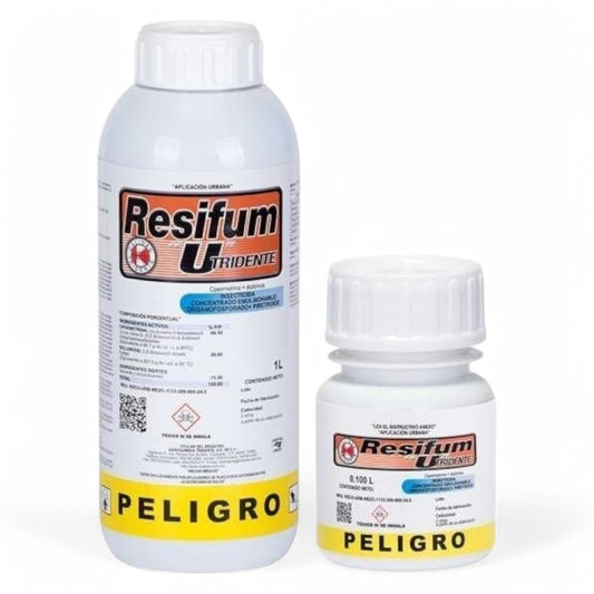 Insecticida Resifum U de 100ml marca Tridente para control de alacranes, arañas y hormigas en interiores y exteriores.