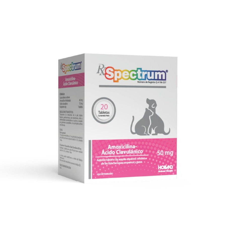 Spectrum Rx 9098 Rx Spectrum 50mg para perros y gatos – Antibiótico de amplio espectro ...