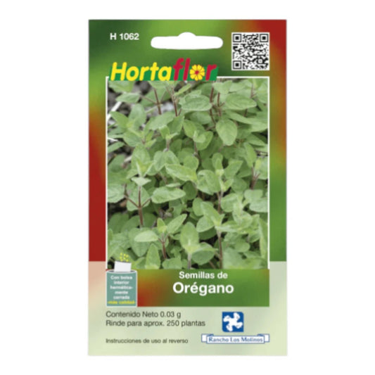 Sobre de semillas de orégano para siembra en primavera y otoño en huerto o maceta
