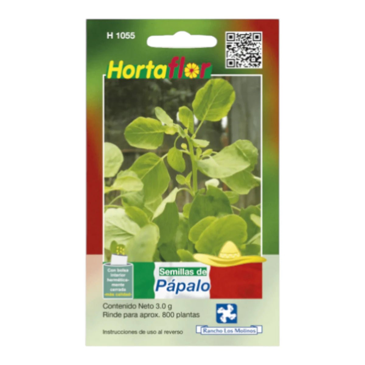 Sobre de semillas de Pápalo para siembra al voleo en huerto o macetas.