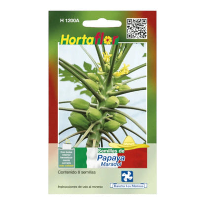 Sobre de semillas seleccionadas de Papaya Maradol para siembra en primavera.