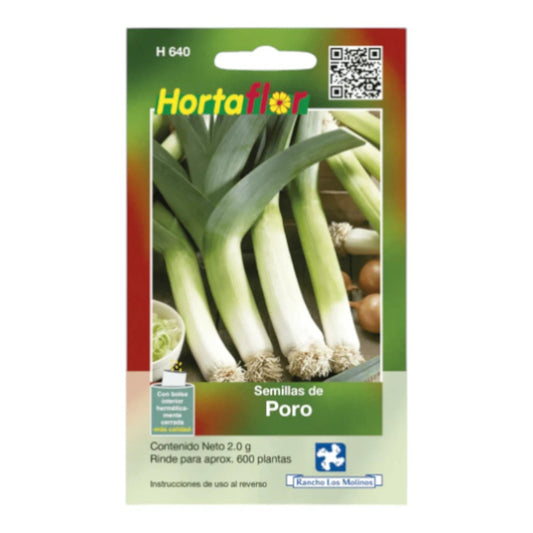 Sobre de semillas de Poro para siembra en almácigos o cajas de germinación.