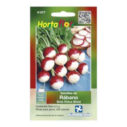 Sobre de semillas de Rábano Duo Bola Chica para siembra directa en primavera.