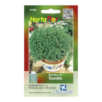Sobre de semillas de tomillo para siembra de aproximadamente 600 plantas aromáticas.