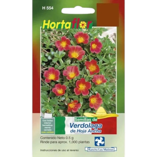 Sobre de semillas de Verdolaga de Hoja Ancha para siembra directa en huerto