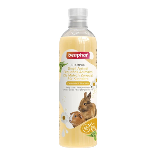 Shampoo Beaphar para conejos, cuyos, cobayas y roedores con aloe vera, camomila y pH neutro, presentación de 250 ml