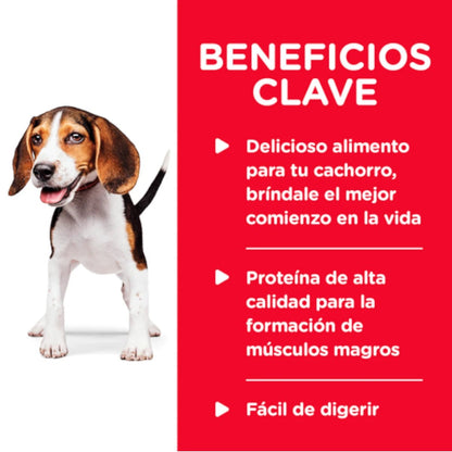 Gráfico de beneficios de Hill's Science Diet sobre el soporte al sistema inmunológico y una digestión fácil para perros bebés.