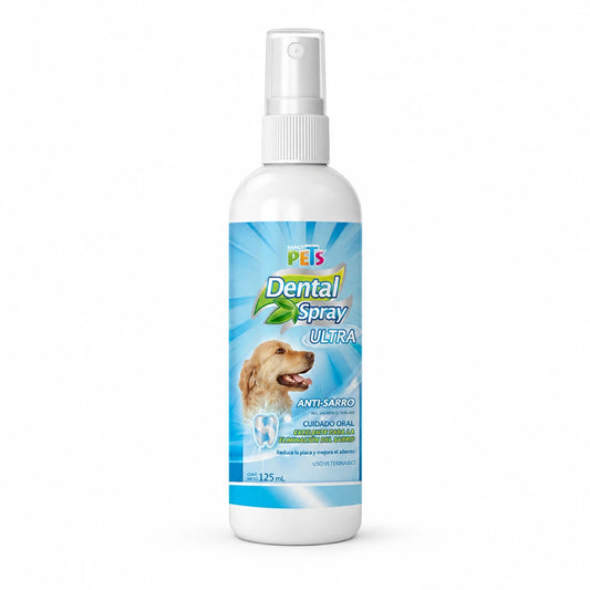 Spray Dental Ultra Fancy Pets de 125 ml para complementar la higiene bucal diaria de los perros.