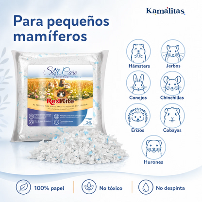 Sustrato de papel RedKite Soft and Care para hámsters, jerbos, conejos, chinchillas, erizos, cobayas y hurones.